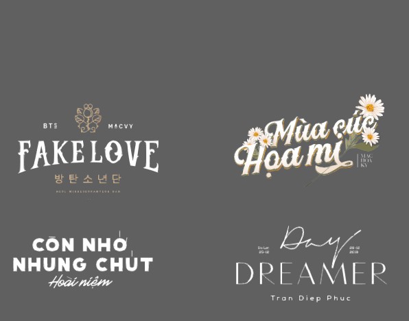 Bố cục typography đơn giản của các logo HLV RV