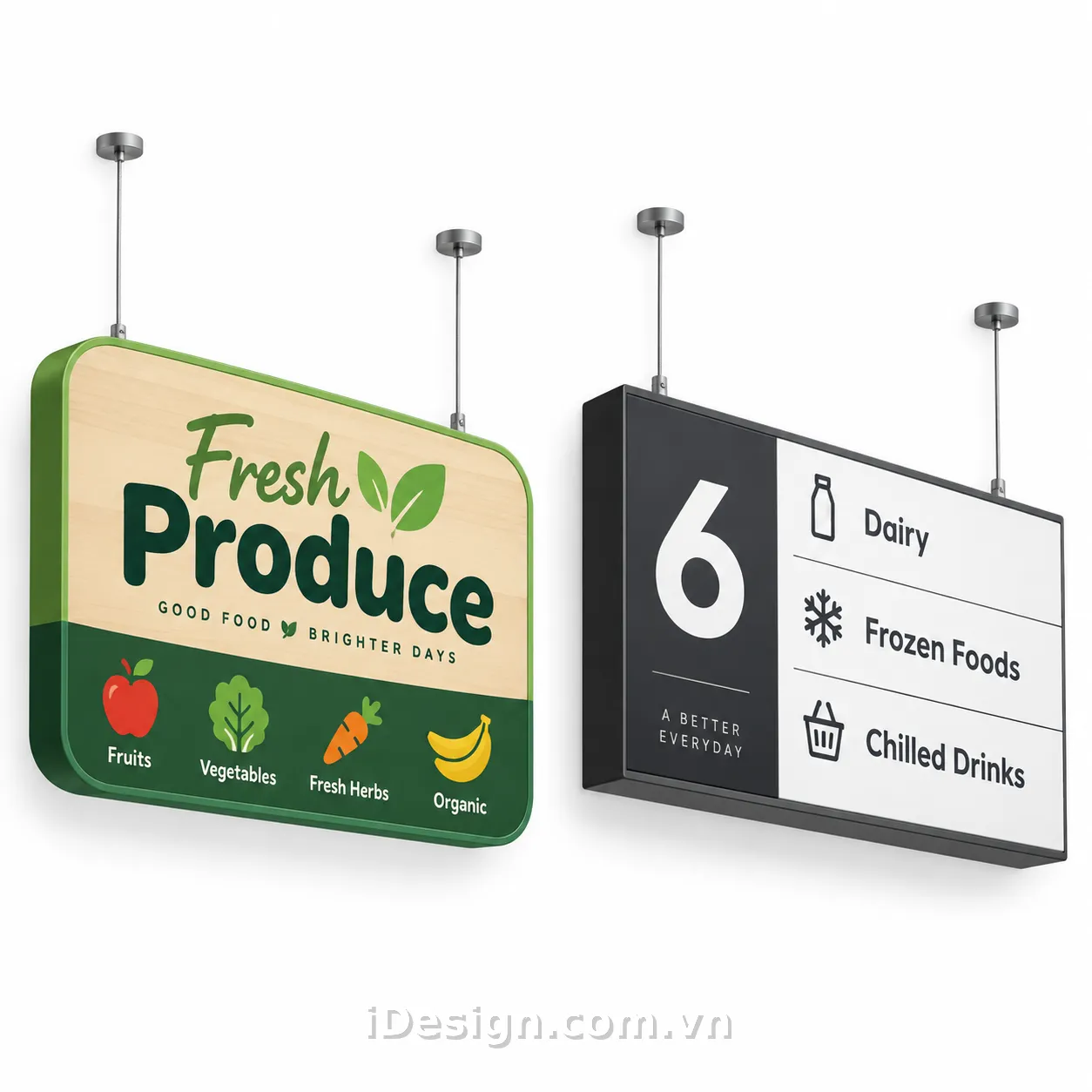 Mẫu Biển Chỉ Dẫn Siêu Thị Hiện Đại: tối ưu typography và hierarchy
