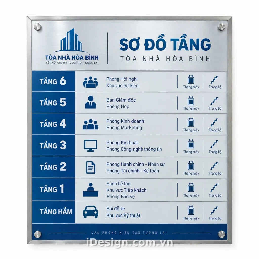 Biển Chỉ Dẫn Sơ Đồ Tầng Hiện Đại: gợi ý concept nhận diện phù hợp