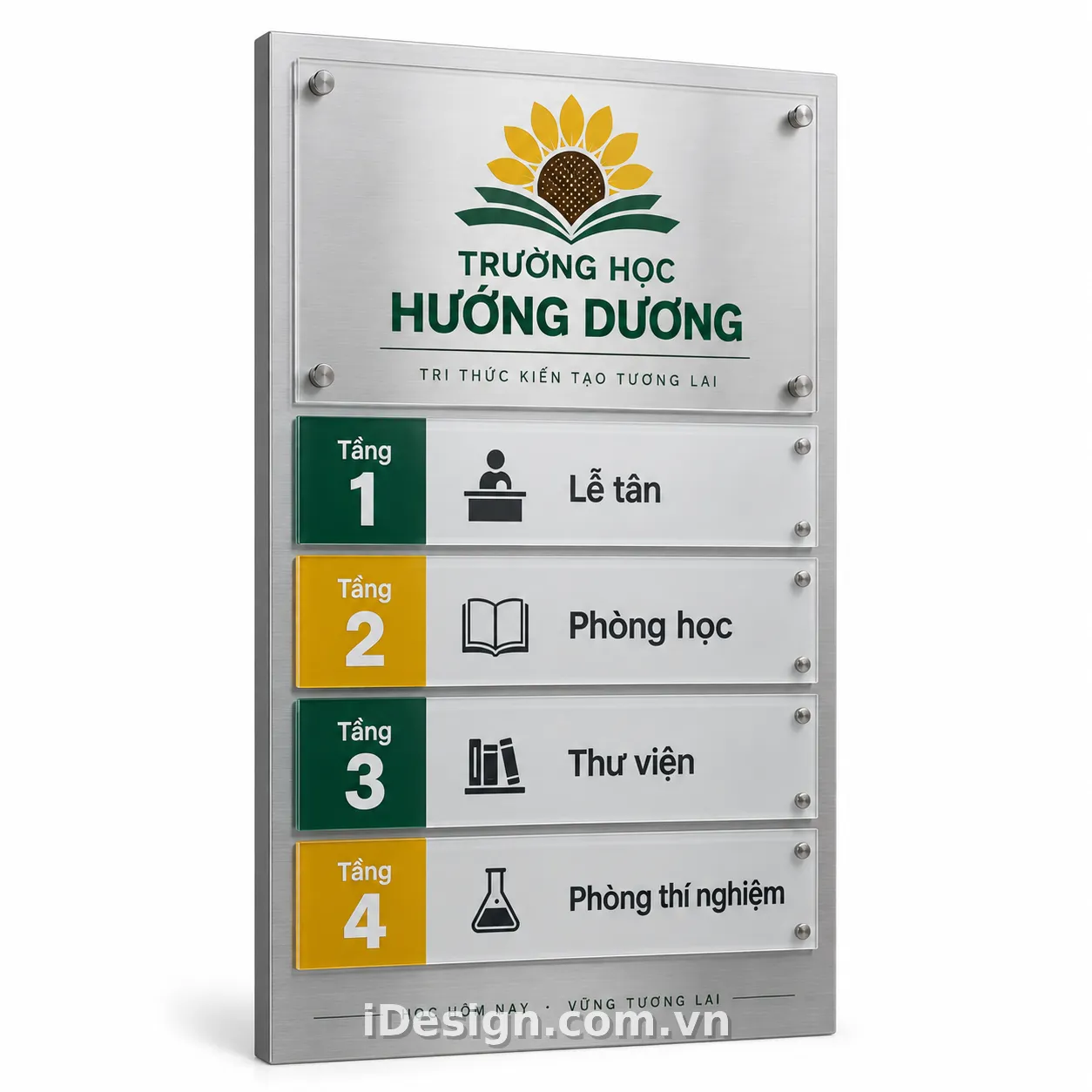 Biển Chỉ Dẫn Trường Hướng Dương: xây hệ thị giác rõ ràng, hiện đại