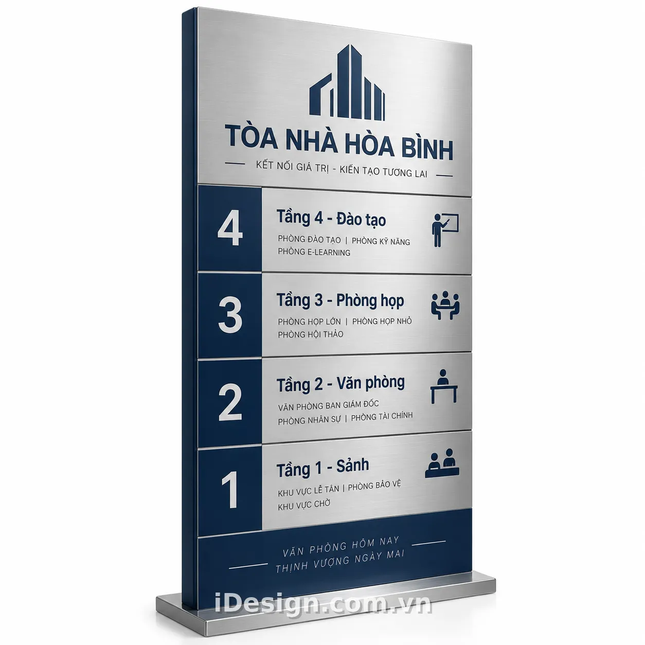 Mẫu Biển Chỉ Dẫn Tòa Nhà Hòa Bình: gợi ý concept nhận diện phù hợp