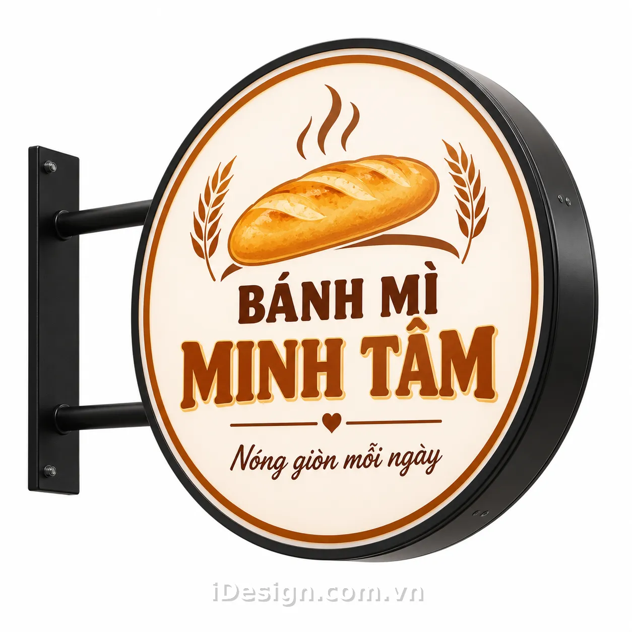 Biển Hiệu Bánh Mì Minh Tâm Tròn: xây hệ thị giác rõ ràng, hiện đại