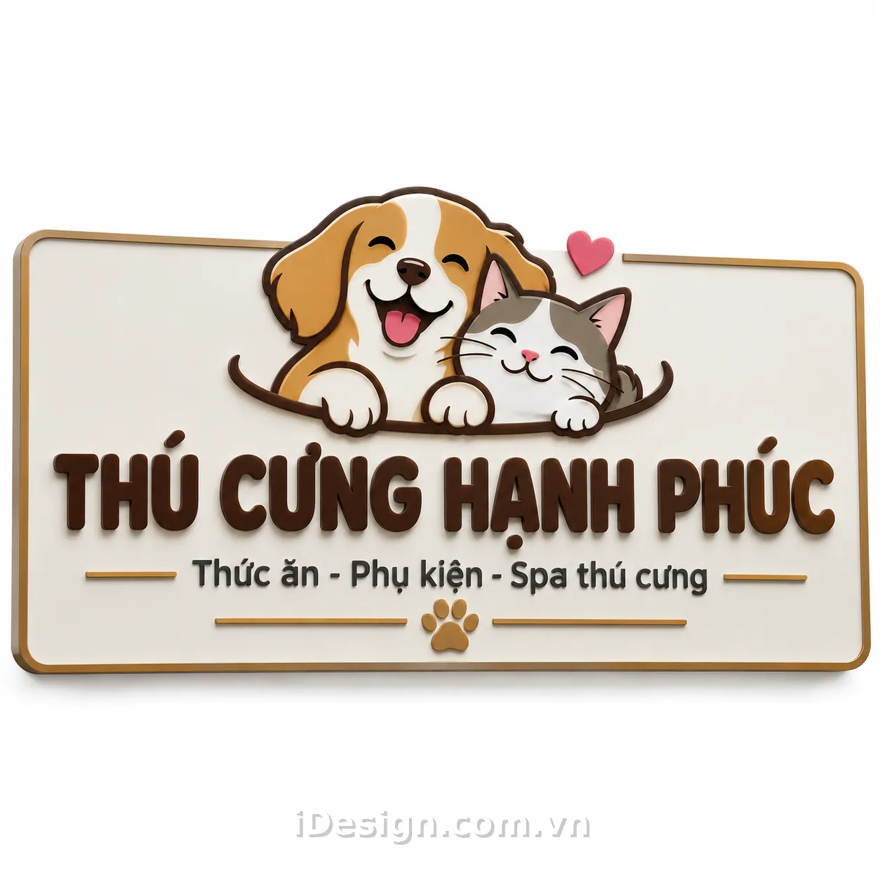 Biển Hiệu Cửa Hàng Thú Cưng Hạnh Phúc: tối ưu typography và hierarchy