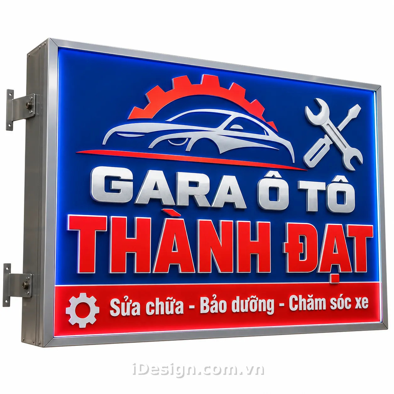 Mẫu Biển Hiệu Gara Ô Tô Thành Đạt: gợi ý concept nhận diện phù hợp
