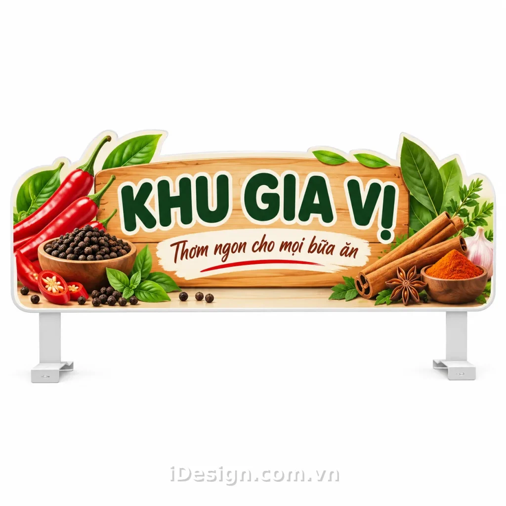 Mẫu Biển Hiệu Khu Gia Vị Tự Nhiên: gợi ý concept nhận diện phù hợp