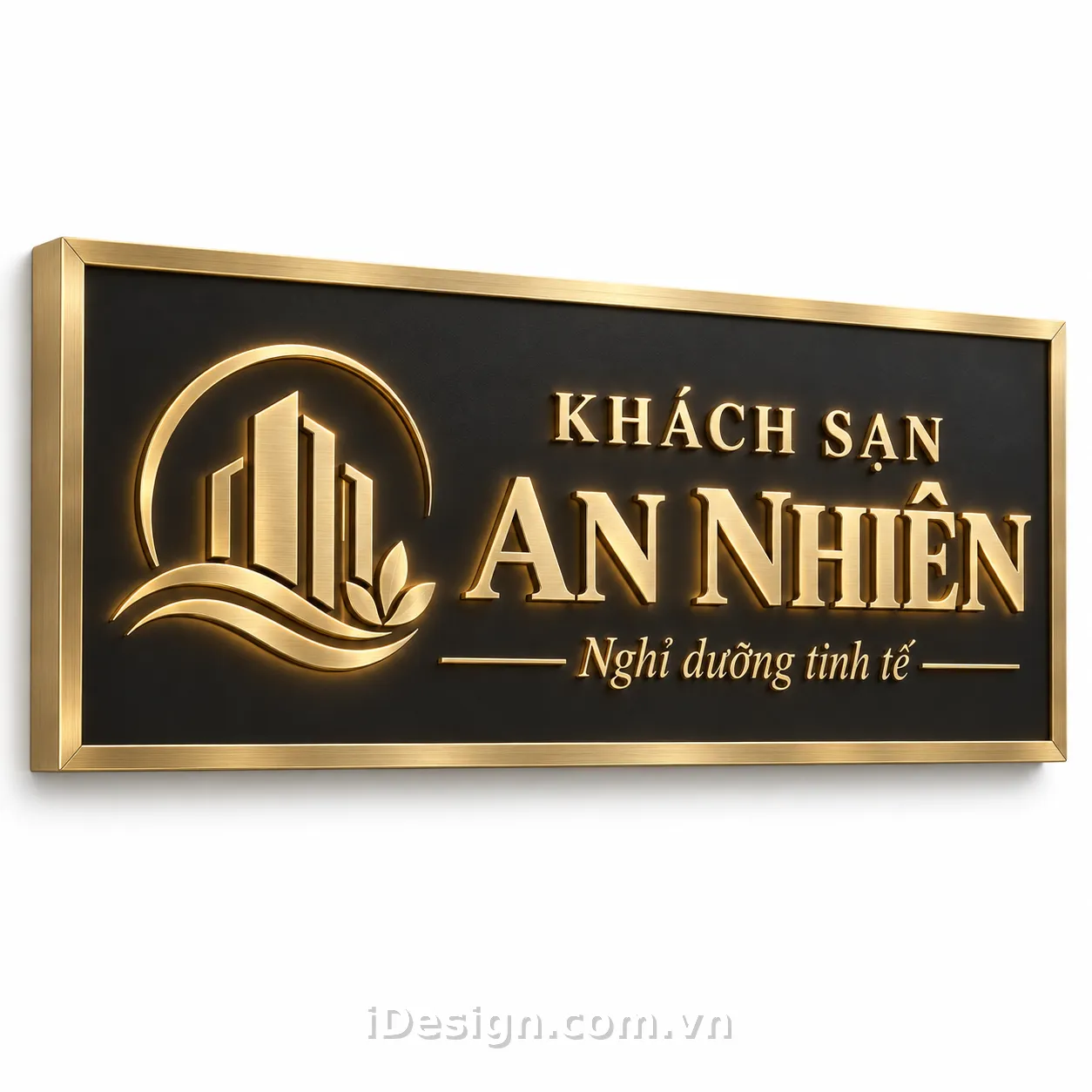 Biển Hiệu Khách Sạn An Nhiên Sang Trọng: tối ưu typography và hierarchy