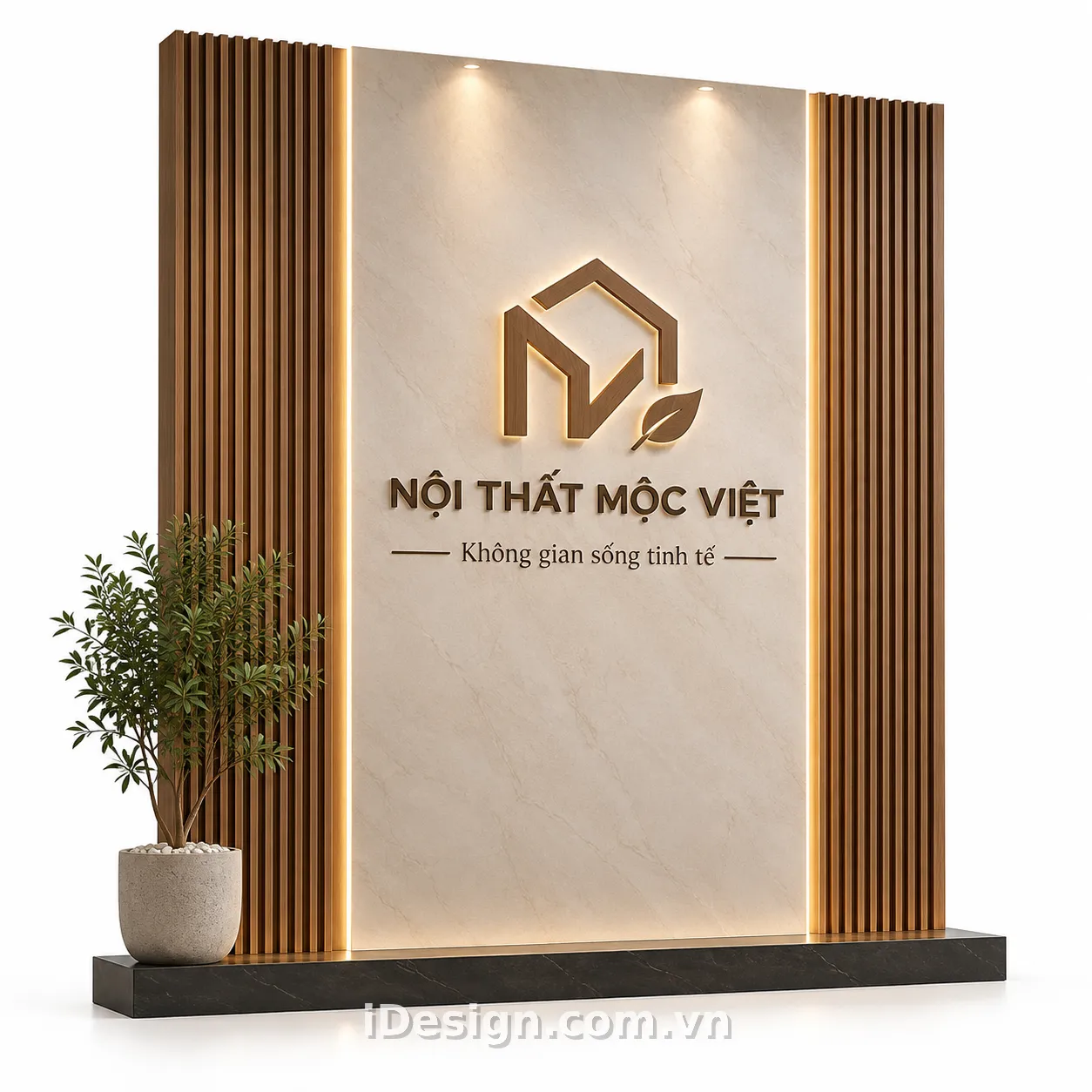 Biển Hiệu Nội Thất Mộc Việt Sang Trọng: tối ưu typography và hierarchy