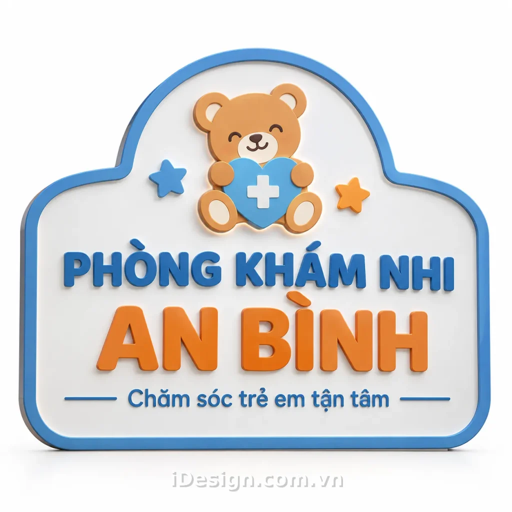 Biển Hiệu Phòng Khám Nhi An Bình: xây hệ thị giác rõ ràng, hiện đại