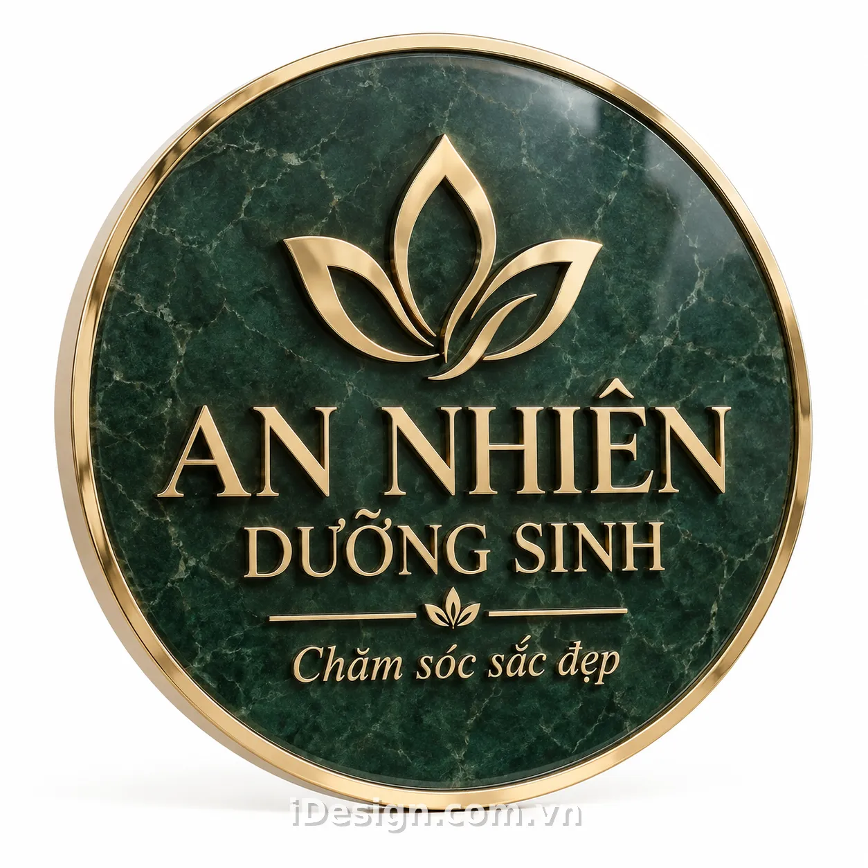 Biển Hiệu Spa Xanh Ngọc Dát Vàng: xây hệ thị giác rõ ràng, hiện đại