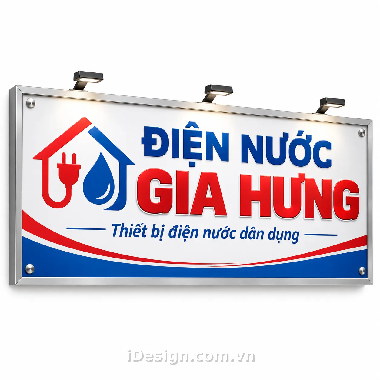 Biển Hiệu Điện Nước Gia Hưng: bố cục chuyên nghiệp và có điểm nhấn