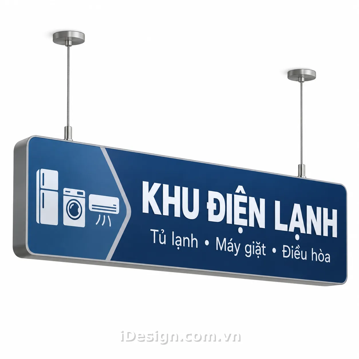 Biển Khu Điện Lạnh Treo Trần: bố cục chuyên nghiệp và có điểm nhấn