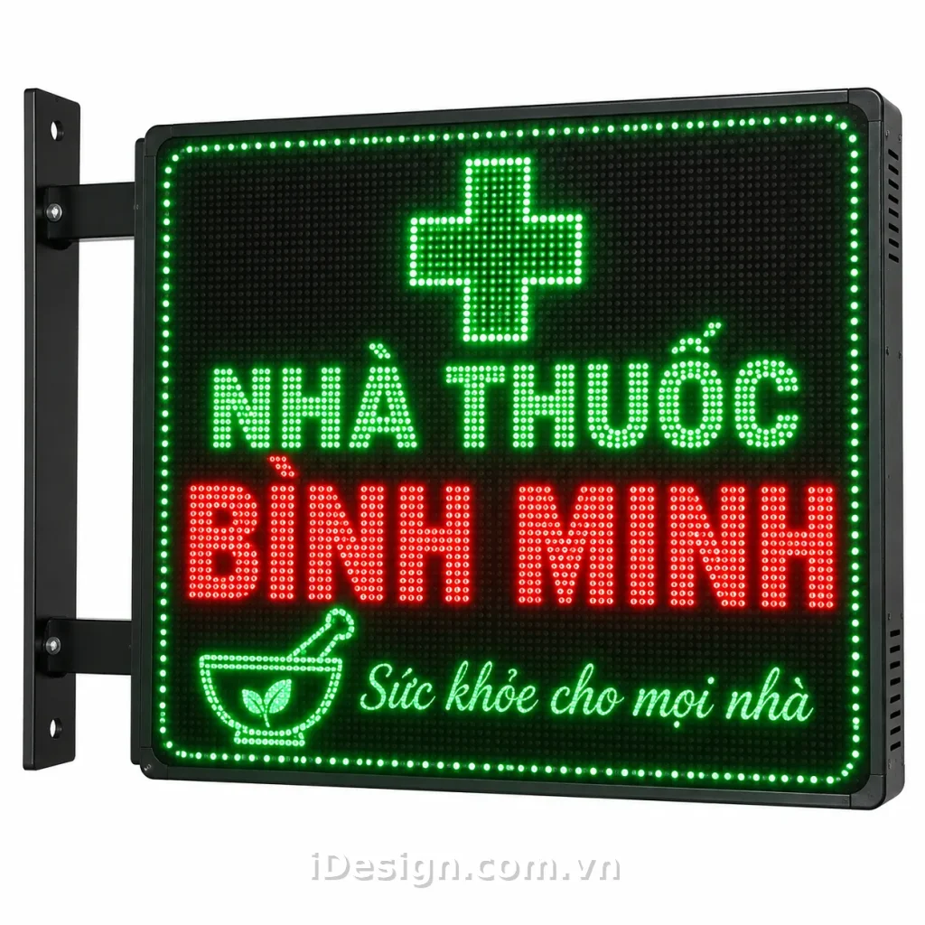 Biển LED Nhà Thuốc Bình Minh: bố cục chuyên nghiệp và có điểm nhấn