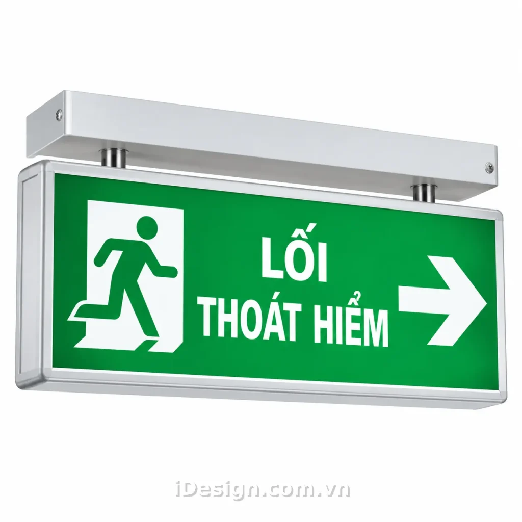 Mẫu Biển Lối Thoát Hiểm Chiếu Sáng: tối ưu typography và hierarchy