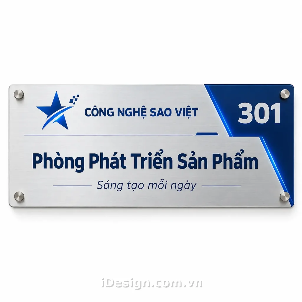 Biển Phòng Công Nghệ Hiện Đại 301: gợi ý concept nhận diện phù hợp