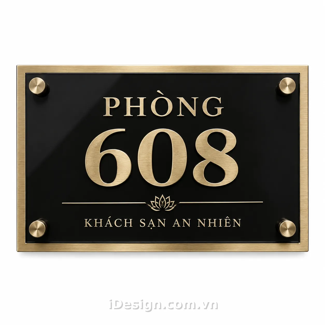 Biển Phòng Khách Sạn 608 Sang Trọng: tối ưu typography và hierarchy