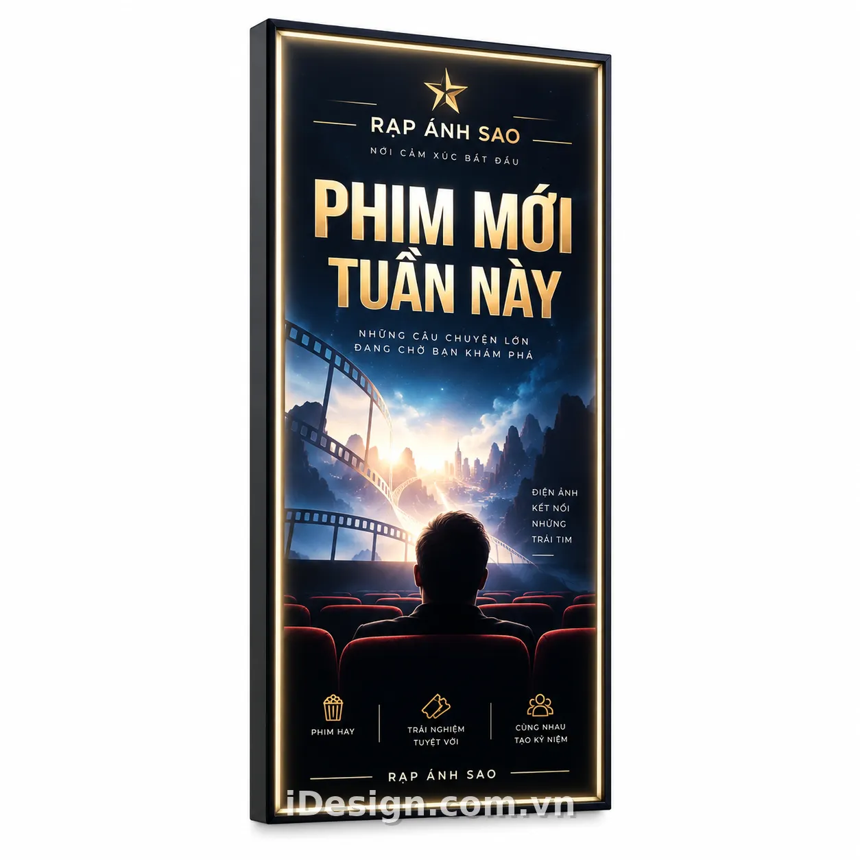 Mẫu Biển Quảng Cáo Rạp Ánh Sao: xây hệ thị giác rõ ràng, hiện đại