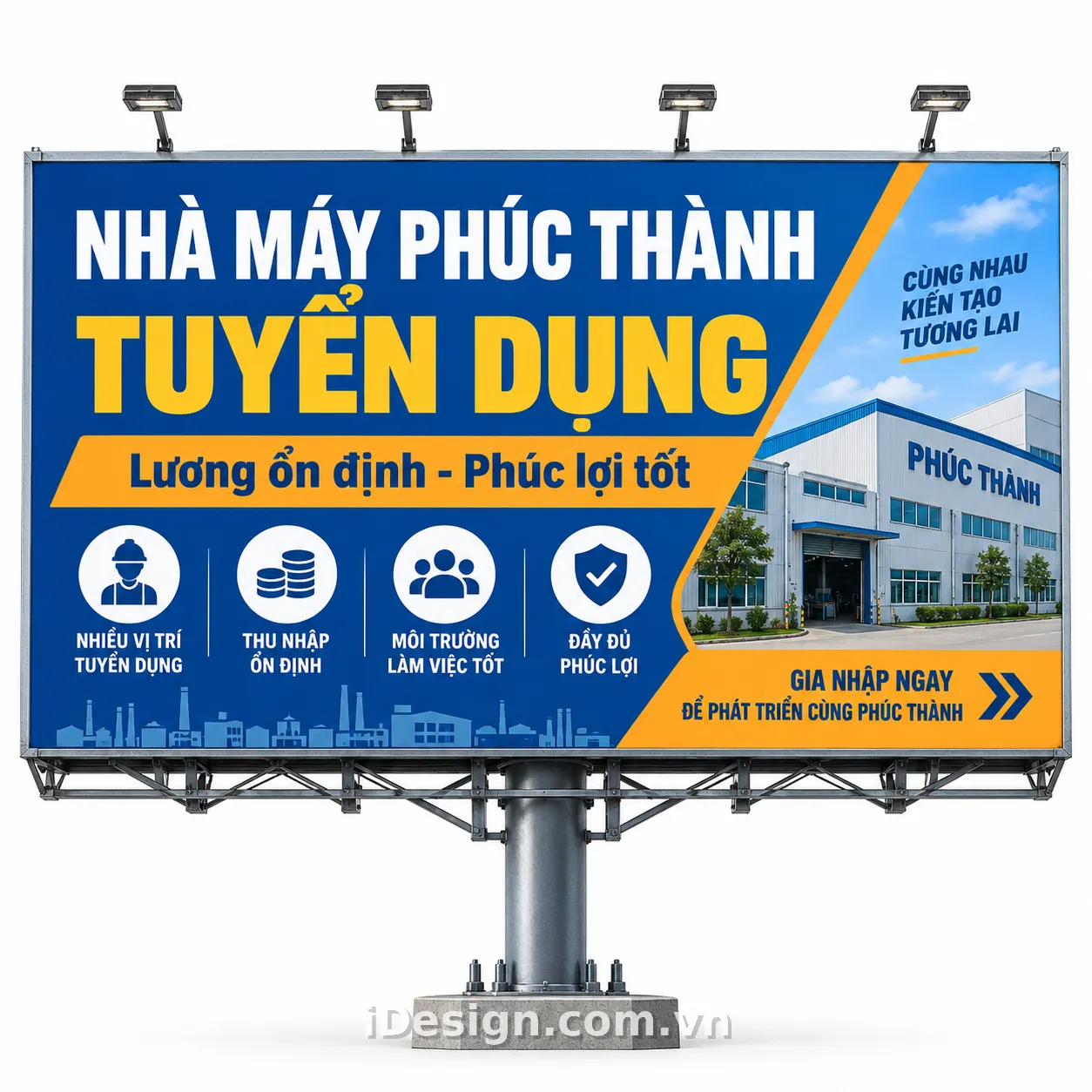 Biển Quảng Cáo Tuyển Dụng Nhà Máy: gợi ý concept nhận diện phù hợp