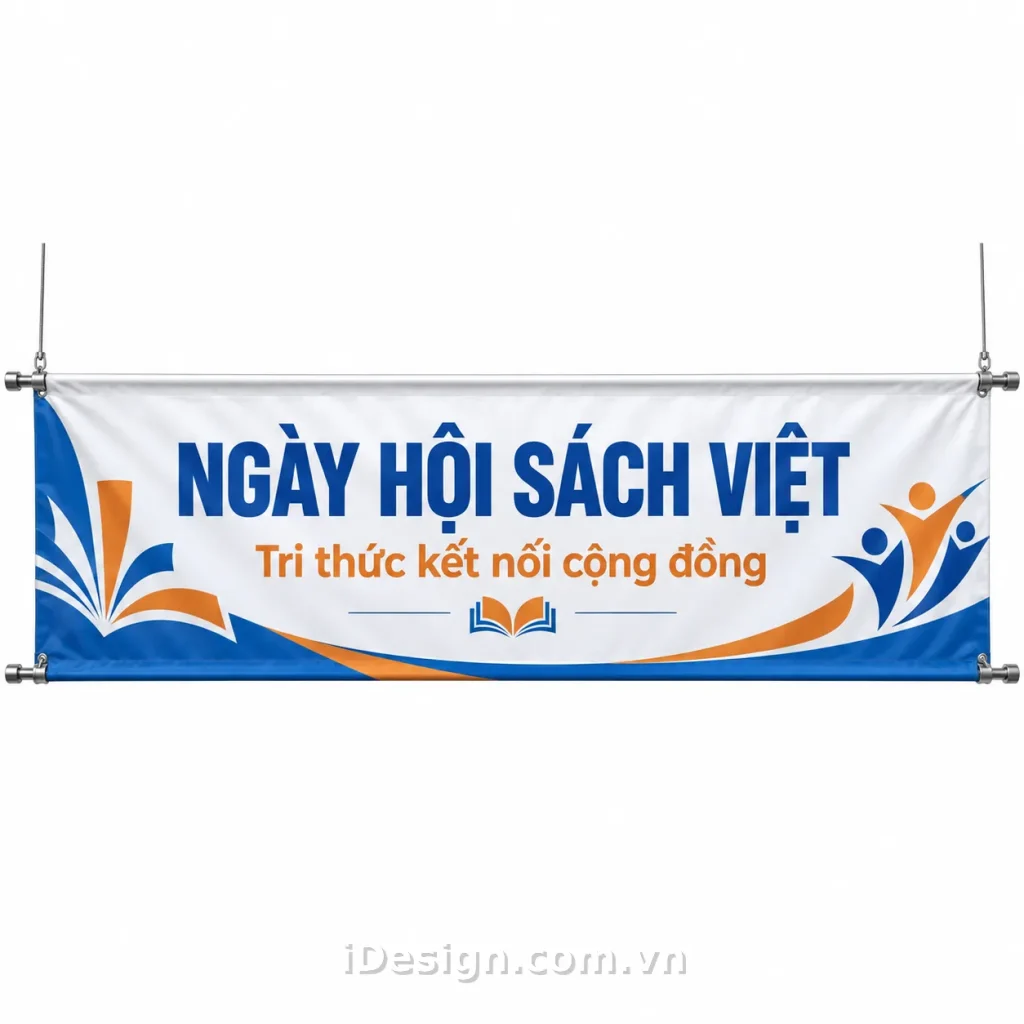 Mẫu Băng Rôn ngày Hội Sách Việt: xây hệ thị giác rõ ràng, hiện đại