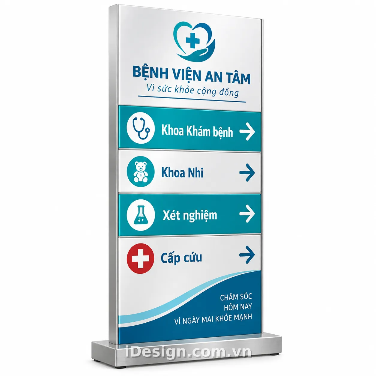 Mẫu Bảng Chỉ Dẫn Bệnh Viện An Tâm: gợi ý concept nhận diện phù hợp