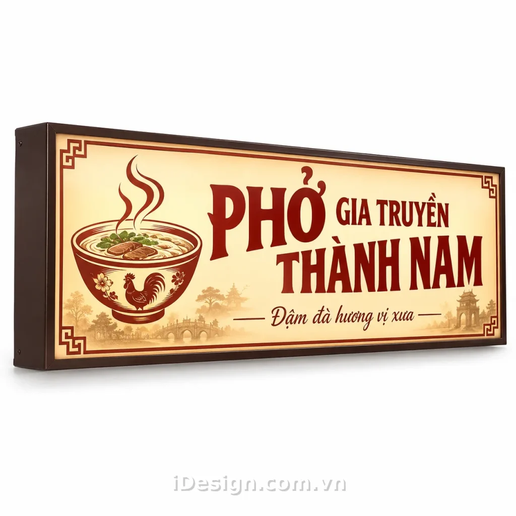 Bảng Hiệu Phở Gia Truyền Thành Nam: tối ưu typography và hierarchy