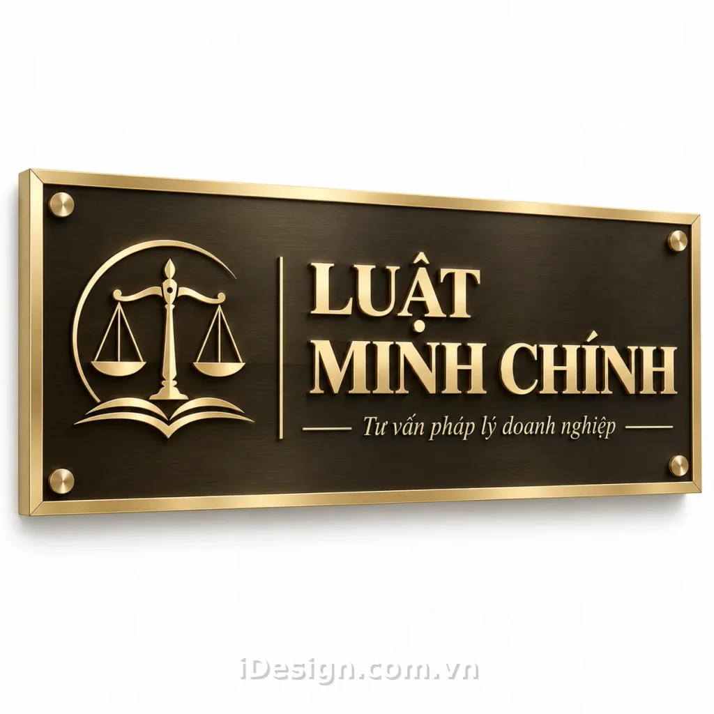 Bảng Hiệu Văn Phòng Luật Mạ Vàng: xây hệ thị giác rõ ràng, hiện đại