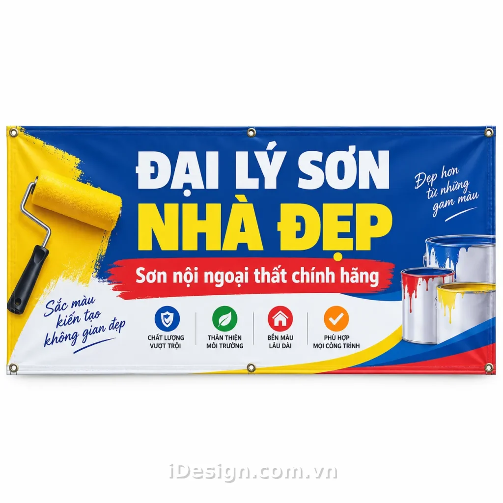 Bảng Hiệu Đại Lý Sơn Nhà Đẹp: bố cục chuyên nghiệp và có điểm nhấn