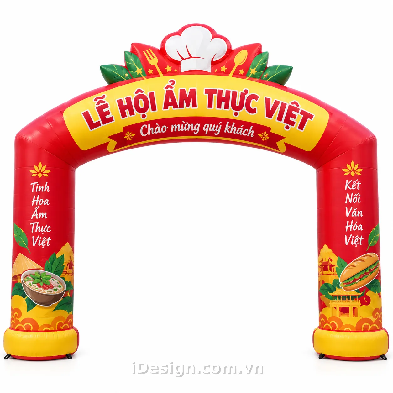 Cổng Hơi Lễ Hội Ẩm Thực Việt: bố cục chuyên nghiệp và có điểm nhấn