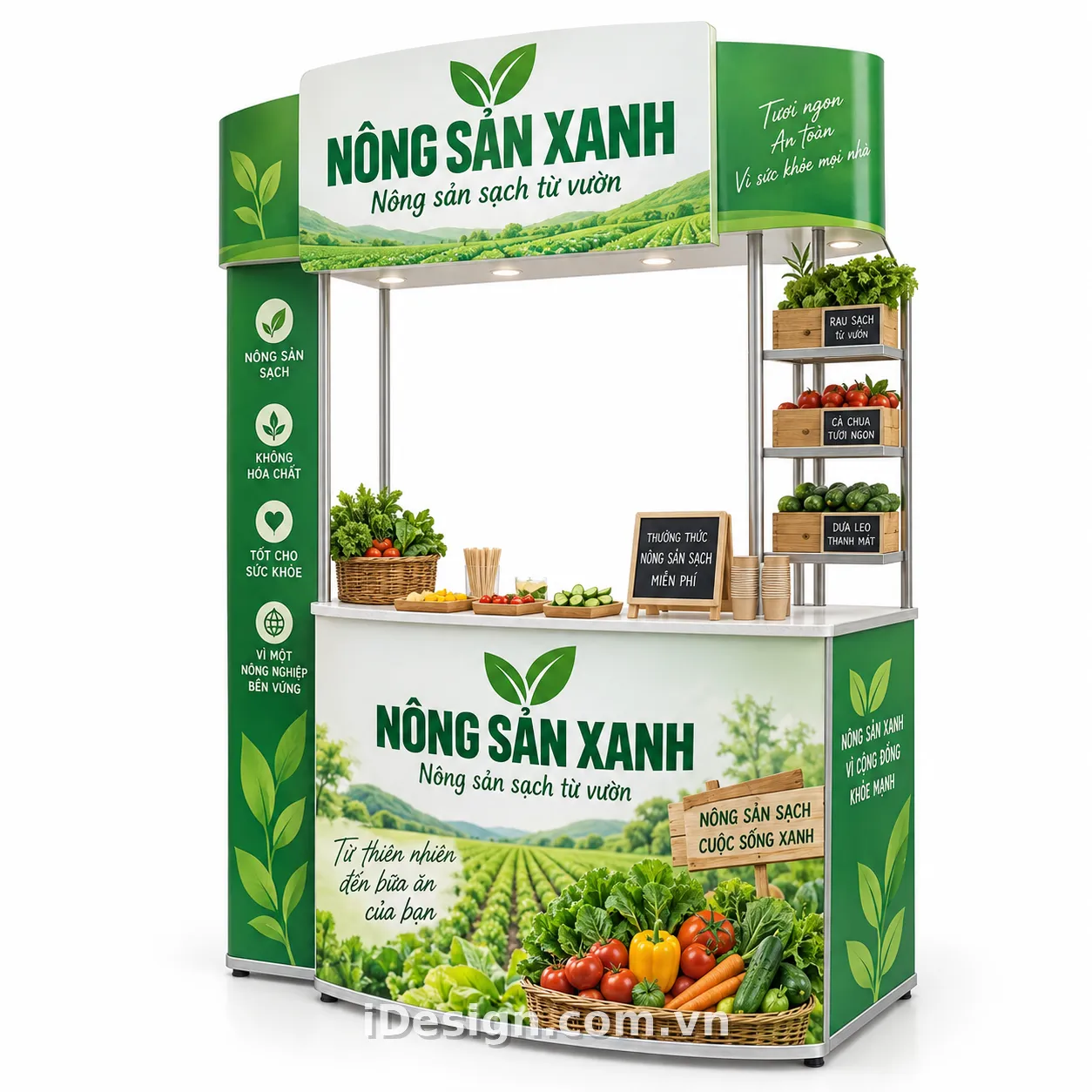 Gian Hàng Nông Sản Xanh Tươi Sạch: gợi ý concept nhận diện phù hợp