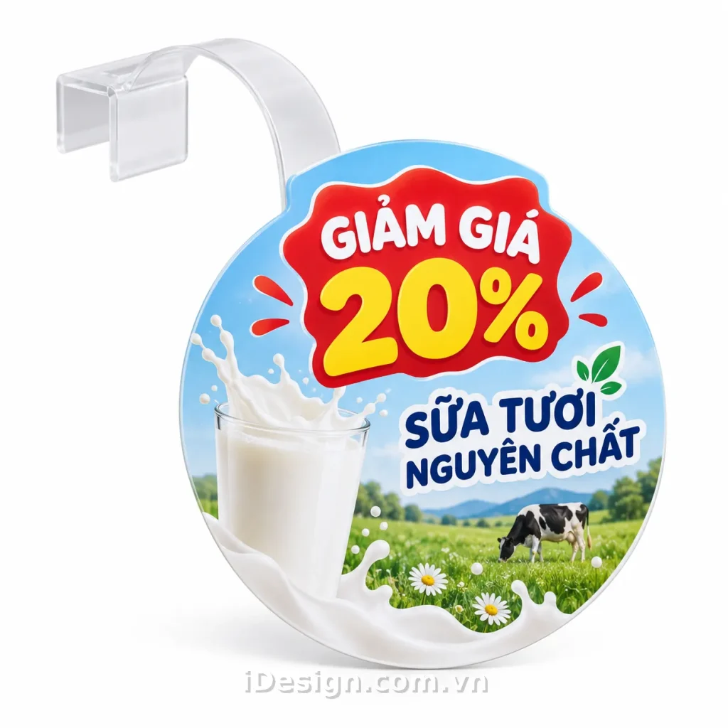 Móc Treo Khuyến Mãi Sữa Tươi 20: xây hệ thị giác rõ ràng, hiện đại
