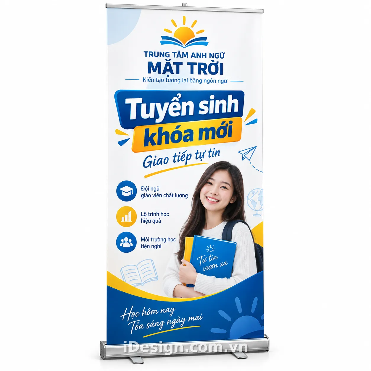 Mô Hình Banner Tuyển Sinh Tiếng Anh: tối ưu typography và hierarchy