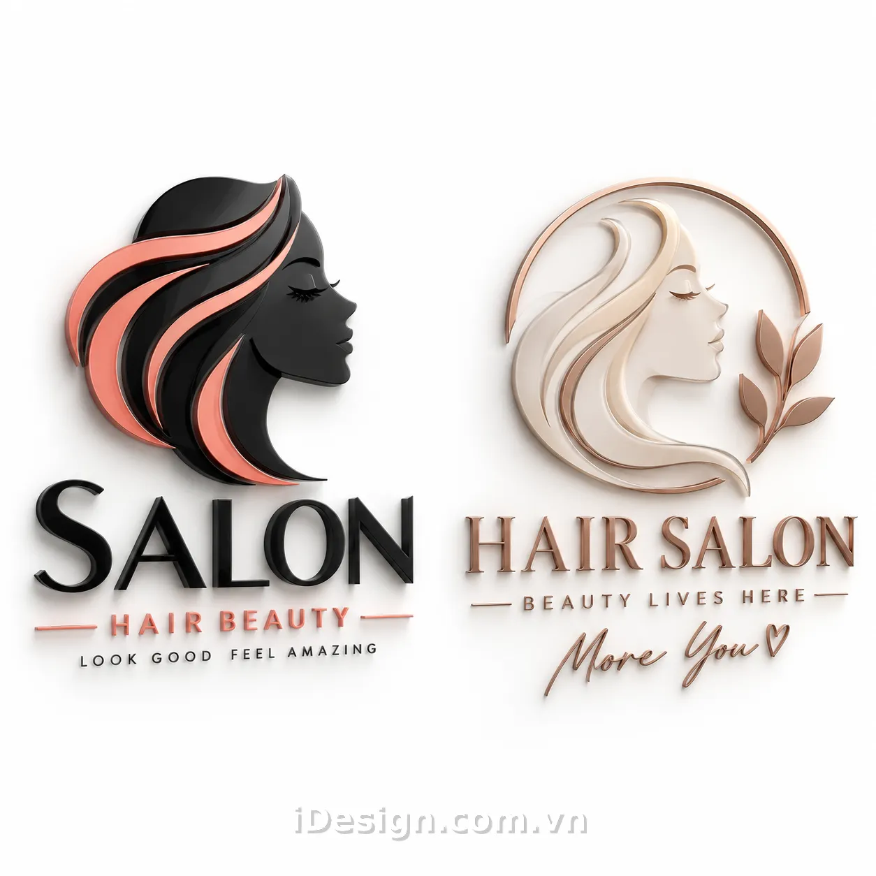 Mẫu Biển Salon Cao Cấp Đen San Hô và Đồng: tối ưu typography và hierarchy