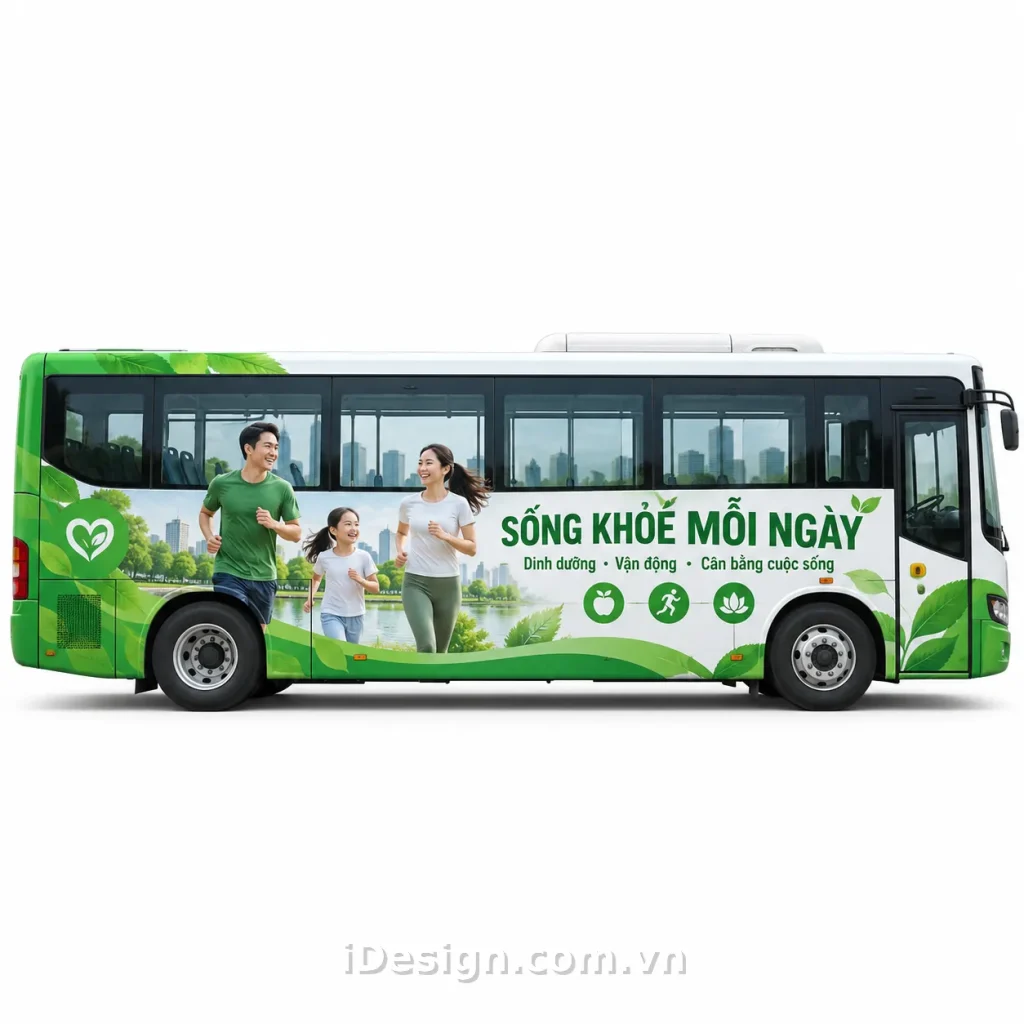 Xe Buýt Xanh Sống Khỏe mỗi ngày: xây hệ thị giác rõ ràng, hiện đại