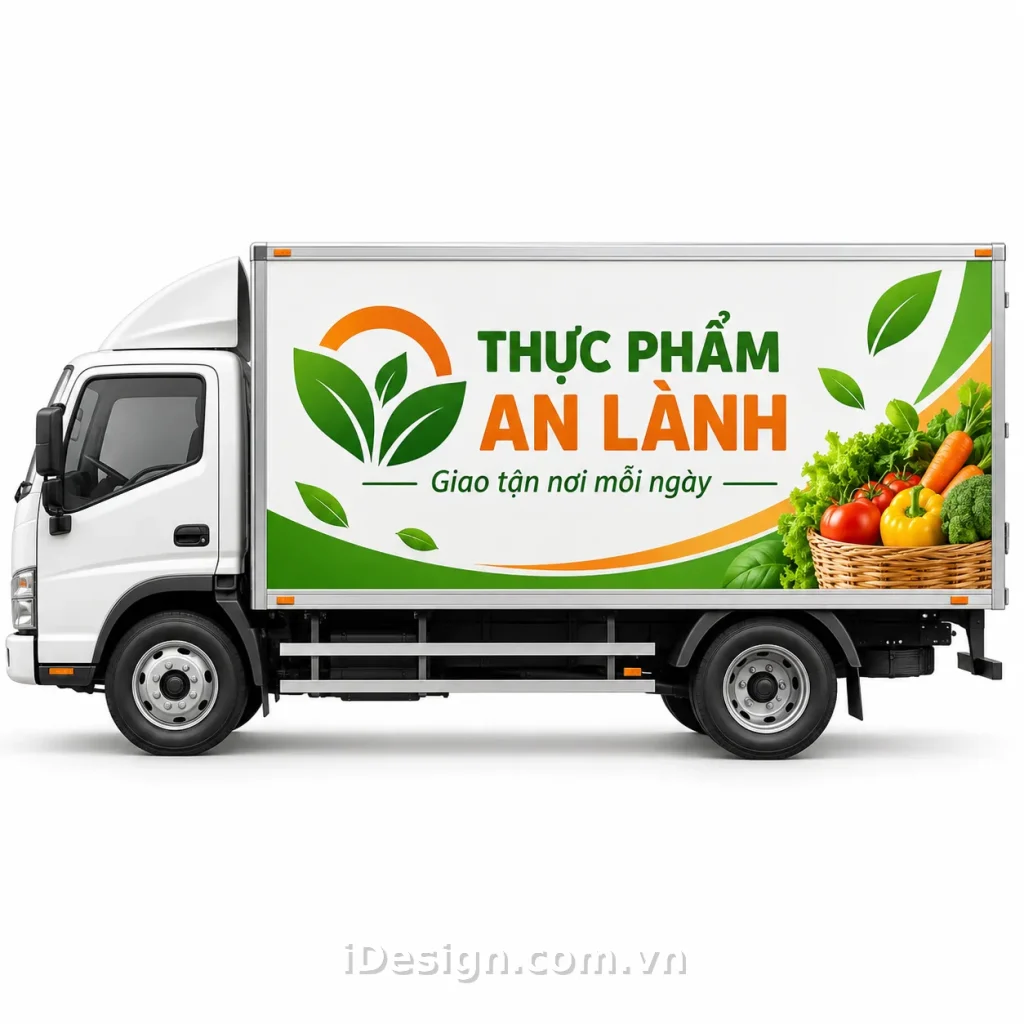 Mẫu Xe Giao Thực Phẩm An Lành: bố cục chuyên nghiệp và có điểm nhấn