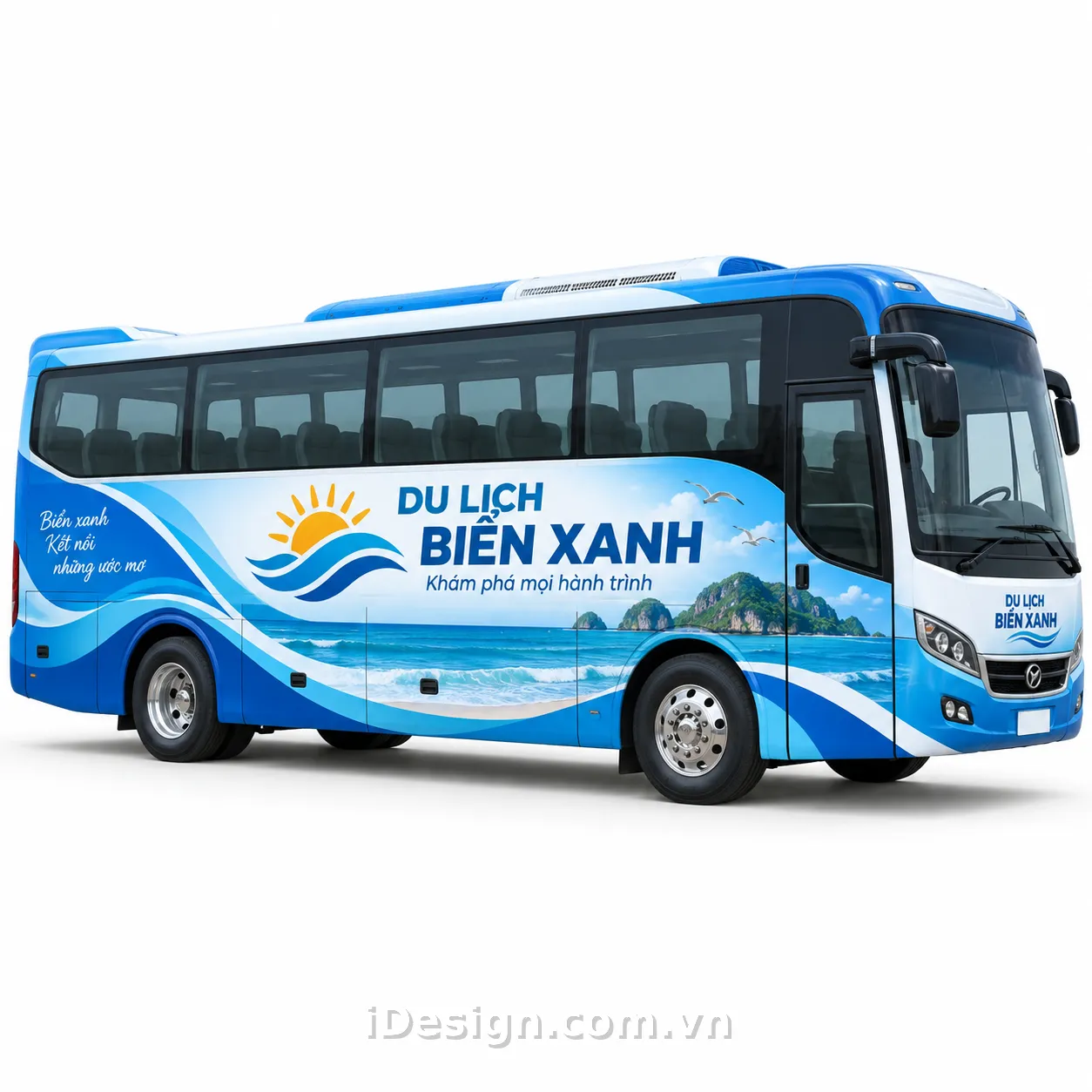 Mẫu Xe Khách Du Lịch Biển Xanh: xây hệ thị giác rõ ràng, hiện đại