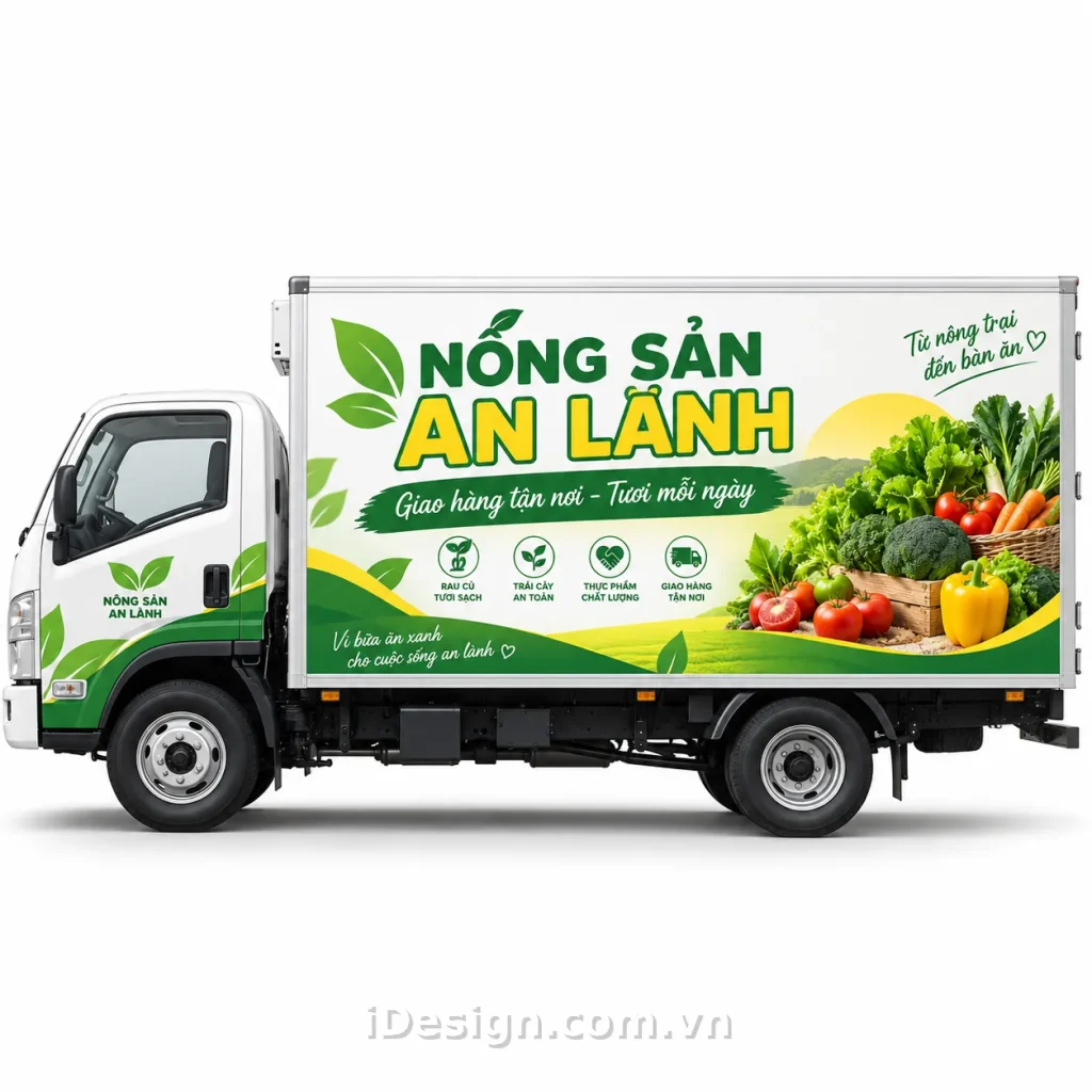 Xe Tải Giao Nông Sản An Lành: bố cục chuyên nghiệp và có điểm nhấn