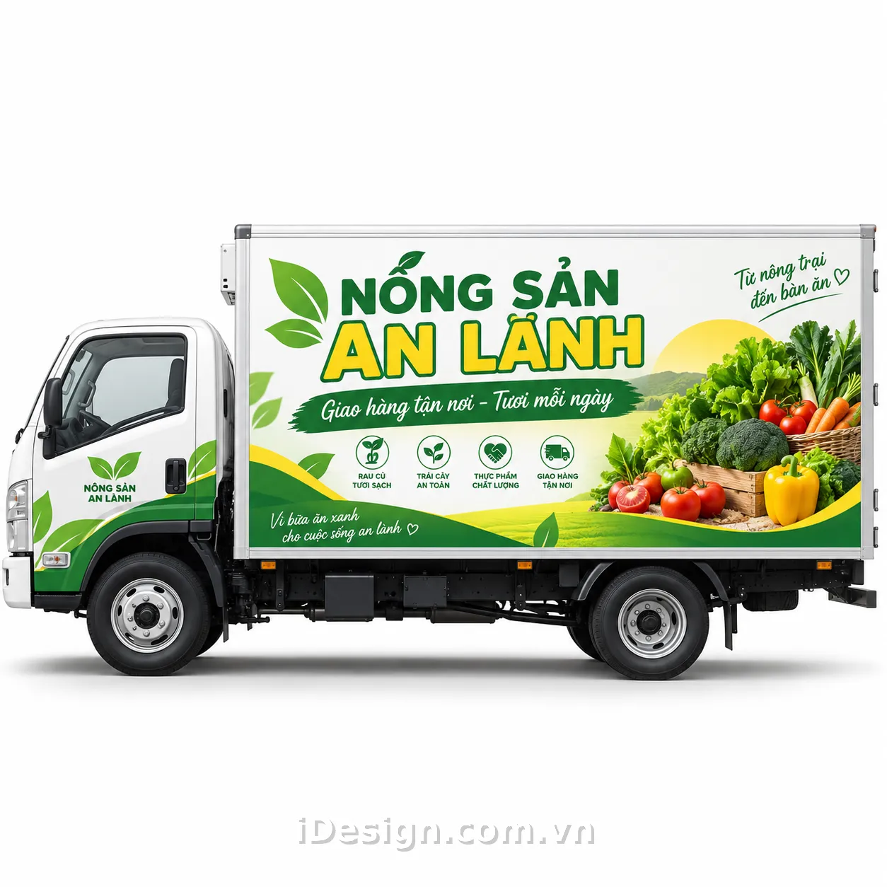 Xe Tải Giao Nông Sản An Lành: bố cục chuyên nghiệp và có điểm nhấn
